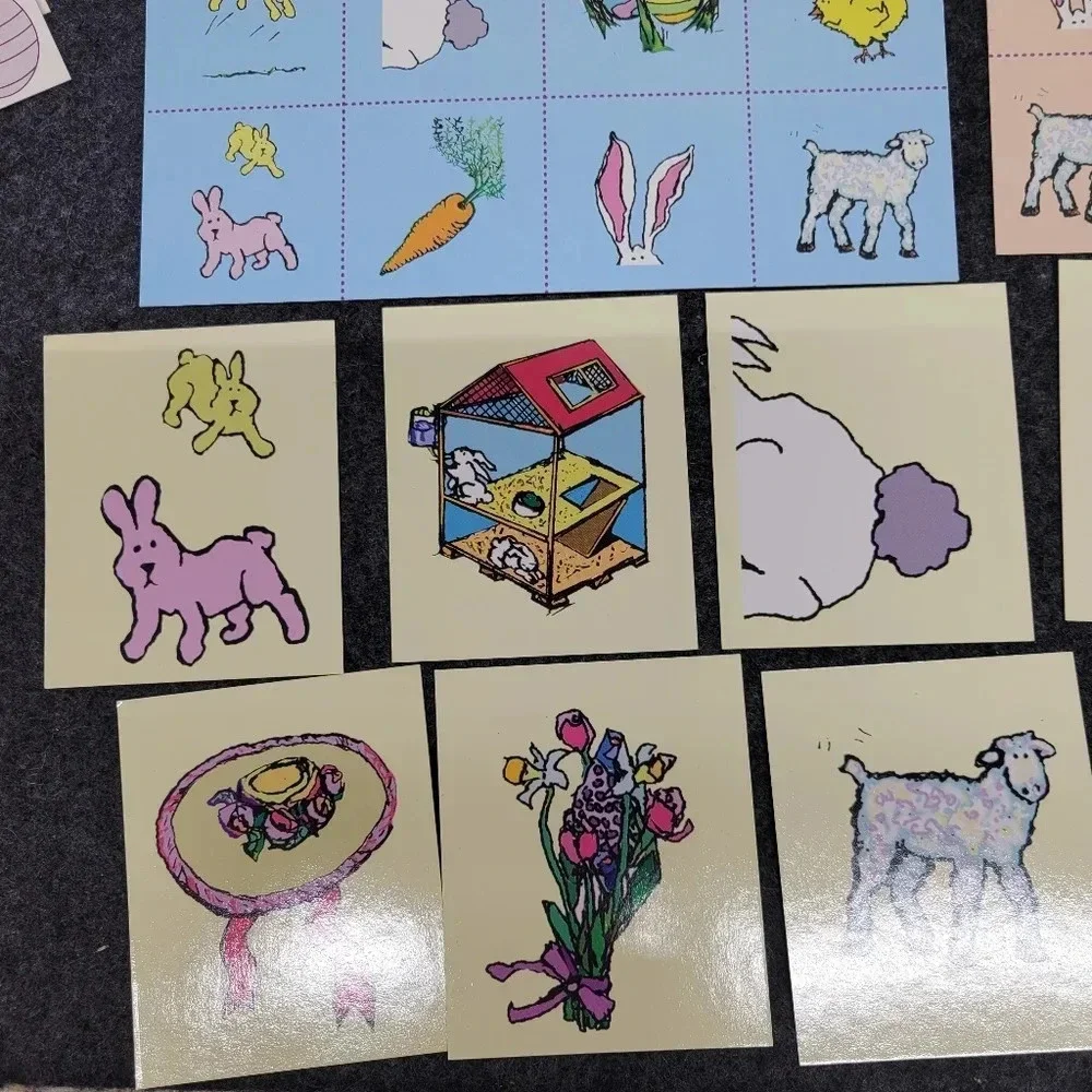 Cute Vintage Easter Bingo Game Kids Fun Play Time